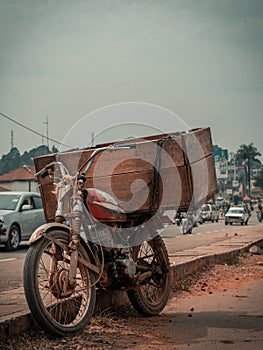 Nice close up of a boda boda motorbike in Fort Portal Uganda photo