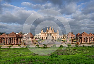 Nice cloudscape over the campus of Shree Swaminarayan Mandir, Ambe Gaon, Pune .