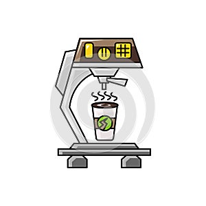 nice coffee maker illustration, symbol and icon Template vector. solid color style,