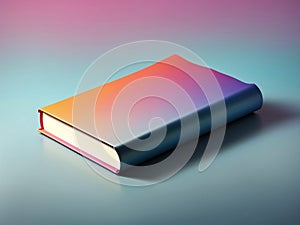 nice colorful books isolated on gradient background, book mockup, mockup design