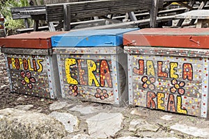 Nice decorated bee hives