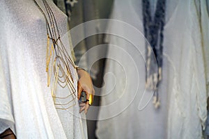 Nice detail of a mannequin in the window of a shop in Parikia