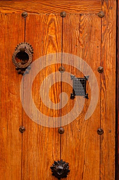 Nice door with wrought iron decoration