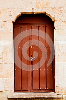 Nice door with wrought iron decoration