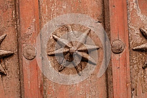 Nice door with wrought iron decoration