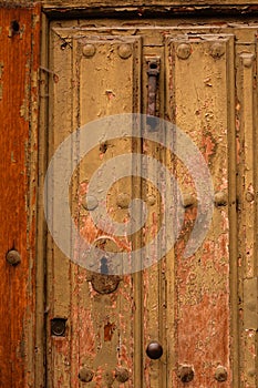 Nice door with wrought iron decoration