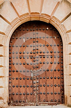 Nice door with wrought iron decoration