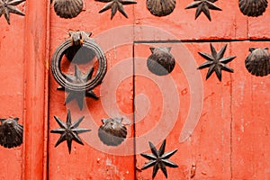 Nice door with wrought iron decoration