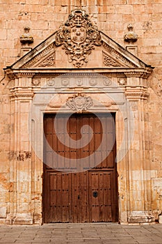 Nice door with wrought iron decoration