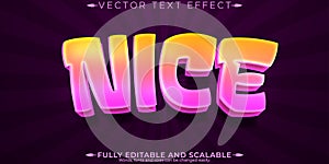 Nice editable text effect, editable cartoon and character text style