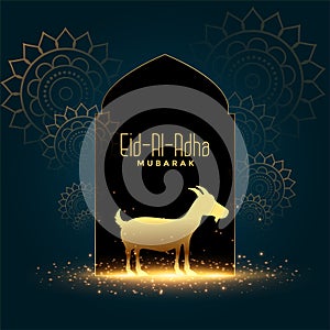 Nice eid al adha mubarak bakrid festival card design photo