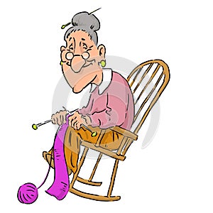 Nice elderly Grandma in a rocking chair.