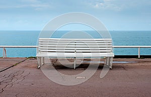 Nice - Empty bench overlooking the sea