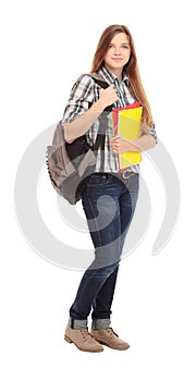 Nice female student smiling