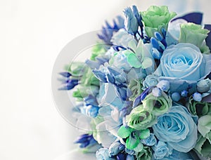 Nice flower bouquet. Bouquet of flowers, copy space. Blank space for greetings.