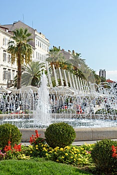 Nice fountain on Trg Franje Tudman street, Split, Croatia