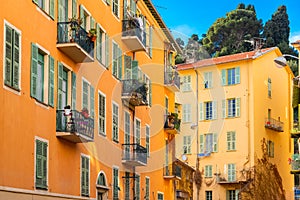 Nice, France, colorful facade