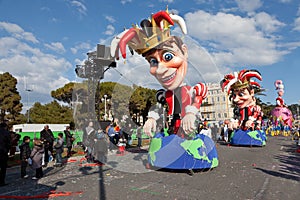 NICE, FRANCE - FEBRUARY 26: Carnival of Nice in French Riviera. This is the main winter event of the Riviera.