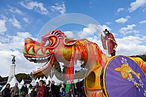 NICE, FRANCE - FEBRUARY 26: Carnival of Nice in French Riviera. This is the main winter event of the Riviera.