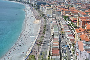 Nice, French Riviera Cote d`Azur in Provence, France. La Promenade des Anglaise in Nice