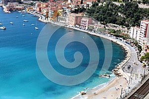 Nice French riviera, CÃ´te d`Azur, mediterranean coast, Eze, Saint-Tropez, Cannes and Monaco. Blue water and luxury yachts.