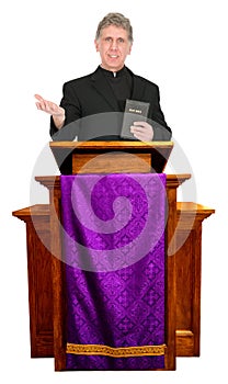 Preacher Minister Pastor Priest Sermon Isolated photo