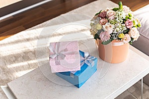 Nice giftwraps and delightful bouquet of flowers