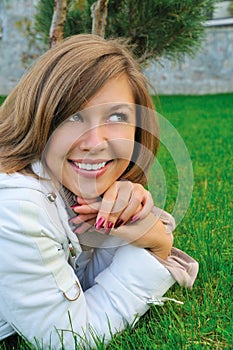 Nice girl on grass