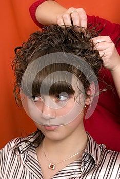 Nice girl in a hairdressing salon