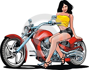 Nice girl and my original designed motorbike