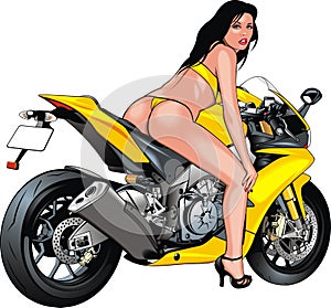 Nice girls and motorbike