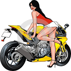 Nice girls and motorbike