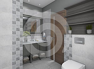 Nice and Grey Modern Bathroom