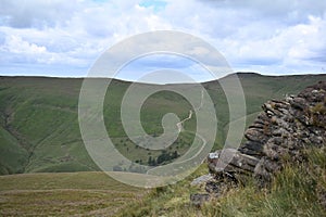 By nice gritstone outcrop looking down on Jacob\'s Ladder photo