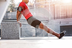 Nice handsome man having an outdoor training