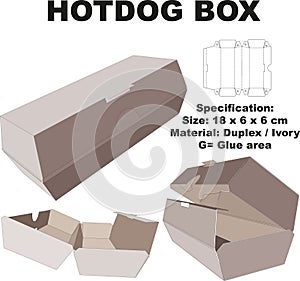 Nice Hotdog Box Vector Diecutting