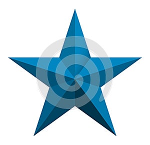 Nice illustration of a 3d look Blue star on white background.