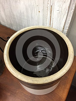 A nice jar no cover on table