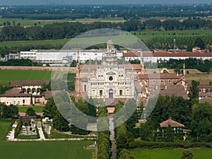 Nice landscape of Certosa di Pavia at sunny day