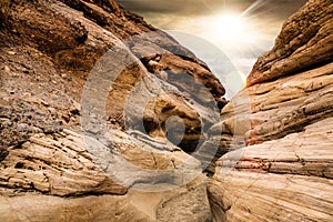 Nice landscape of Mosaic canyon in DeathValley desert