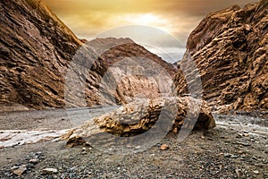 Nice landscape of Mosaic canyon in DeathValley desert