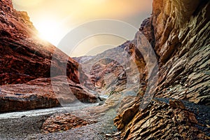 Nice landscape of Mosaic canyon in DeathValley desert