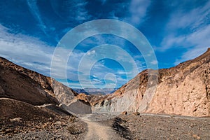 Nice landscape of Mosaic canyon in DeathValley desert