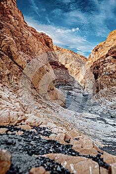 Nice landscape of Mosaic canyon in DeathValley desert