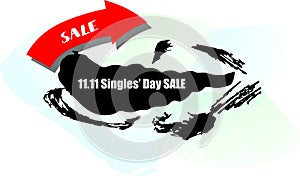 Nice Logo for a singles day sale 1111 photo