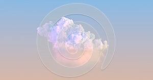 nice lone sunset cumulus - conceptual nature 3D rendering