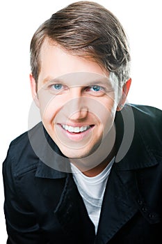 Nice man with blue eyes and affable smile