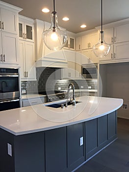 Nice modern kitchen design in a new house