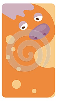 Nice monster, illustration for post card, social media, poster, banner, textil, internet. Background for text, funny cartoon face. photo