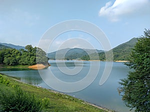 Nice nature view beach irrigation Resorvoir mountain view in Hong Kong Shing mun country park Tseun wan